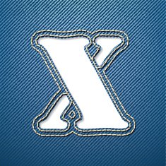 Denim jeans letter X