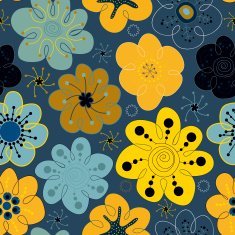 Vector seamless floral pattern in vintage style
