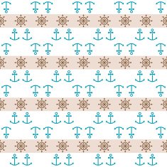 Seamless sea pattern with anchors hand wheels