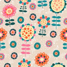 Seamless color decorative flower pattern N6