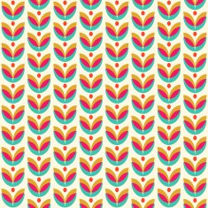 Colorful abstract retro seamless floral pattern