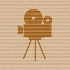 Videocamera Flat modern web button and space for your text