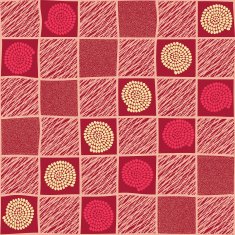 Checked hand-drawn illustration with abstract elements Seamless vector pattern N2