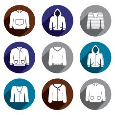 Man sweaters vector icon set