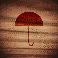 Umbrella Flat modern web button and space for your text N2