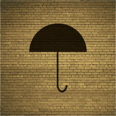 Umbrella Flat modern web button and space for your text N3