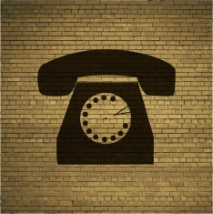 Retro telephone Flat modern web button and space for your N2