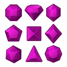 Set of Purple Gems for Match3 Games Vector free image download