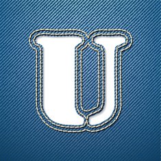 Denim jeans letter U