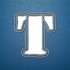 Denim jeans letter T