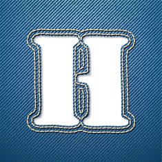 Denim jeans letter H