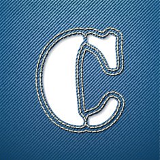 Denim jeans letter C