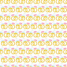 Seamless pattern with gold wedding rings Vector illustration Beautiful background
