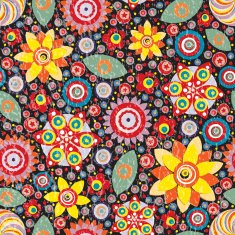 Circle abstract beautiful flower seamless pattern Vector N3