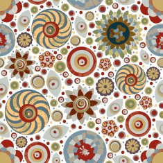 Circle abstract beautiful flower seamless pattern Vector N7