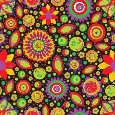 Circle abstract beautiful flower seamless pattern Vector N8