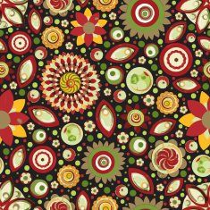 Circle abstract beautiful flower seamless pattern Vector N9