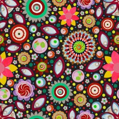 Circle abstract beautiful flower seamless pattern Vector N10