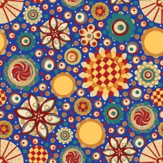 Circle abstract beautiful flower seamless pattern Vector N11