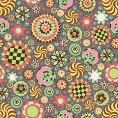Circle abstract beautiful flower seamless pattern Vector N13