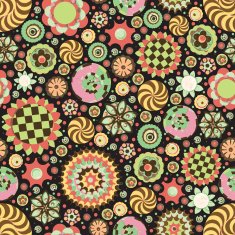 Circle abstract beautiful flower seamless pattern Vector N14