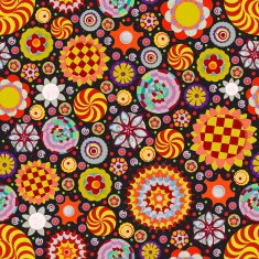 Circle abstract beautiful flower seamless pattern Vector N15
