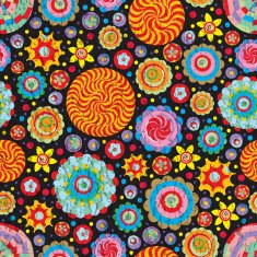 Circle abstract beautiful flower seamless pattern Vector N16