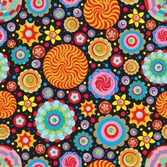 Circle abstract beautiful flower seamless pattern Vector N17