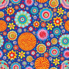 Circle abstract beautiful flower seamless pattern Vector N18
