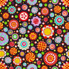 Circle abstract beautiful flower seamless pattern Vector N20