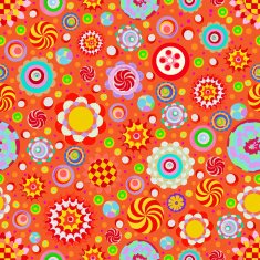 Circle abstract beautiful flower seamless pattern Vector N21