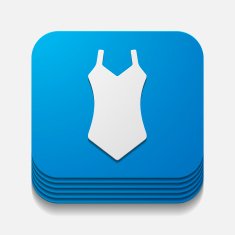 square button swimsuit N4