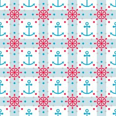 Seamless sea pattern with anchors hand wheels N2