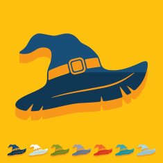 Flat design witch hat N16