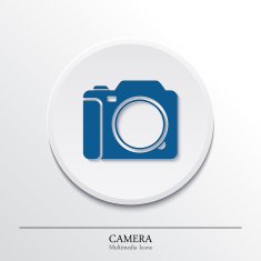 Vector multimedia icons on button camera