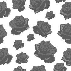 Seamless grey flowers roses pattern for background