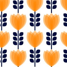 Floral pattern with petal on white background