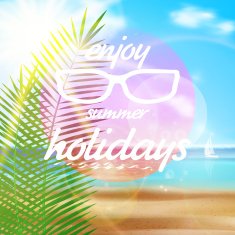 Seaside view poster with Sun glasses N2