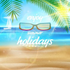 Seaside view poster with Sun glasses N5