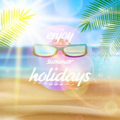 Seaside view poster with Sun glasses N6