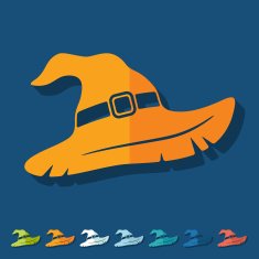 Flat design witch hat N18