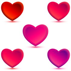 Set of heart symbol shapes