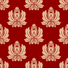 Damask style repeat floral design
