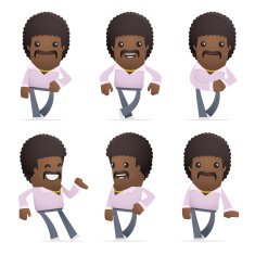 set of disco man character in different poses N12