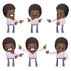 set of disco man character in different poses N13
