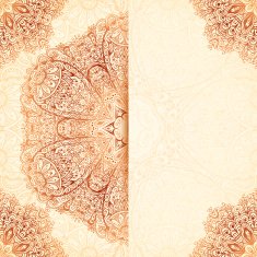 Ornate vintage wedding card vector template
