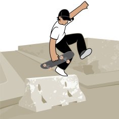 Skateboarding a barrier