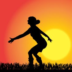 Vector silhouette of a woman N430