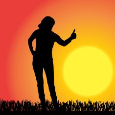 Vector silhouette of a woman N431