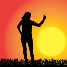 Vector silhouette of a woman N433